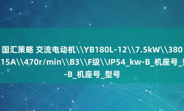 国汇策略 交流电动机\YB180L-12\7.5kW\380V\15A\470r/min\B3\F级\IP54_kw-B_机座号_型号